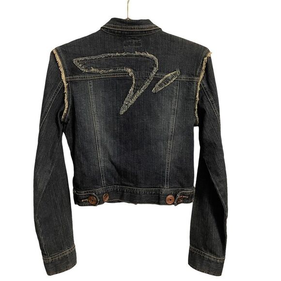 Azzure Outerwear Love Life Denim Jacket Size MED - Picture 4 of 8